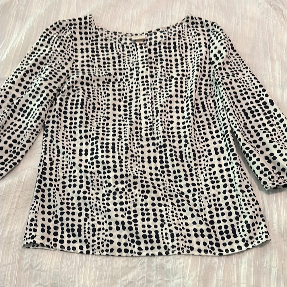 Polka Dot Women's Top - Navy and White